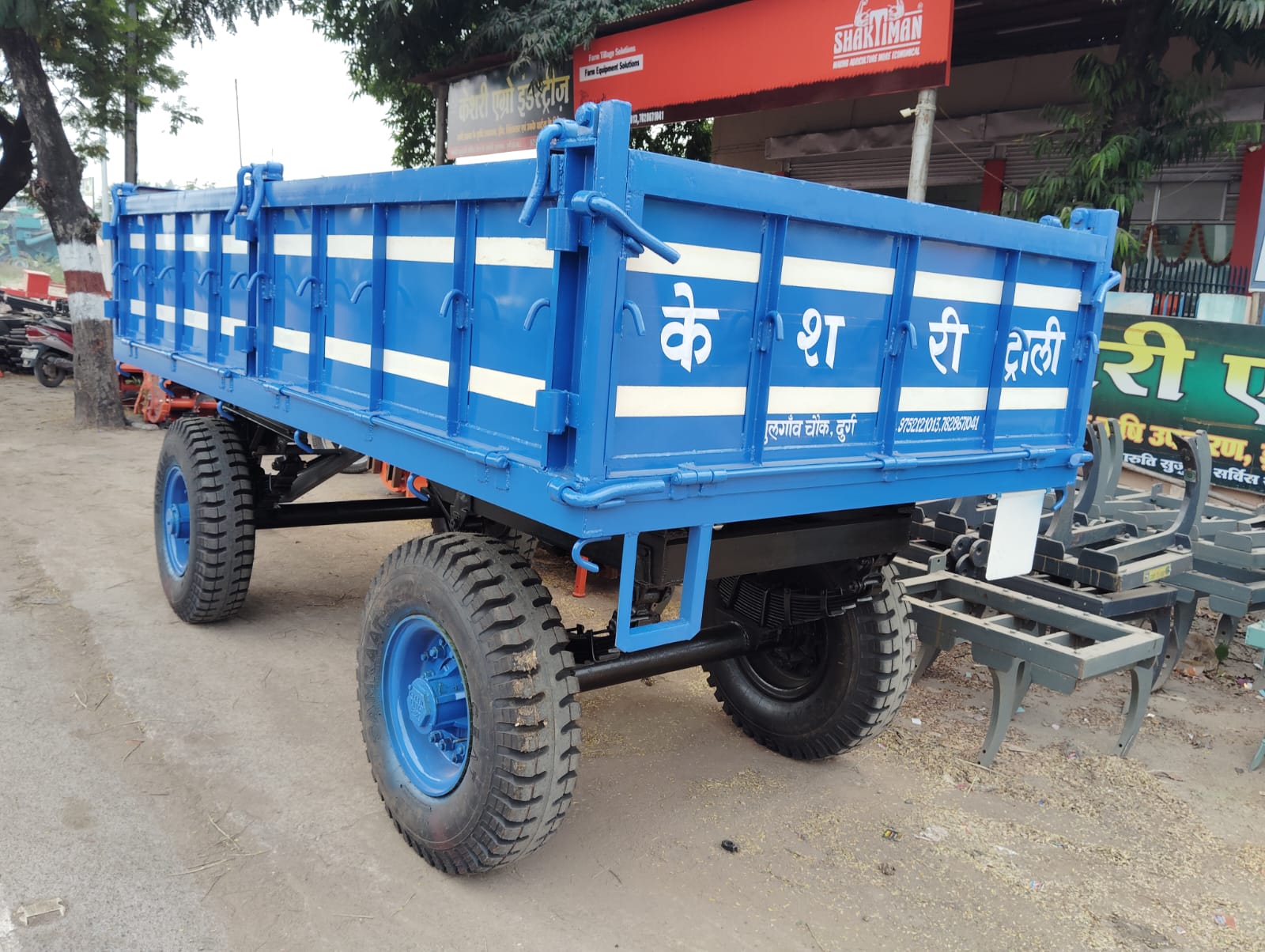 Mild Steel Tractor Trolley - 4 Wheel Hydraulic